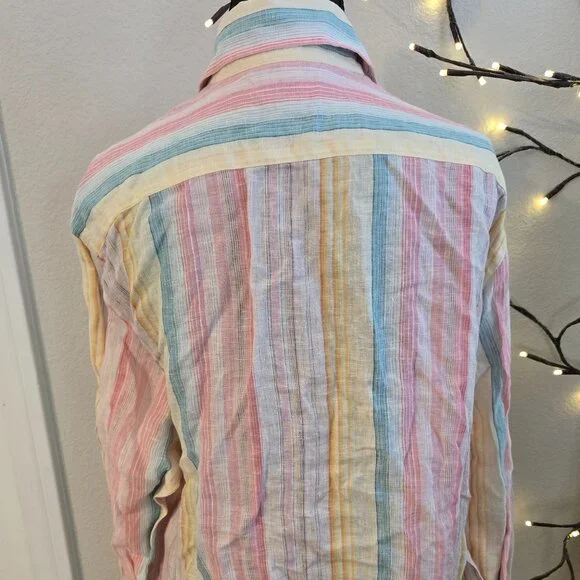 Large - Striped Button Down Shirt - Picture 2 of 4